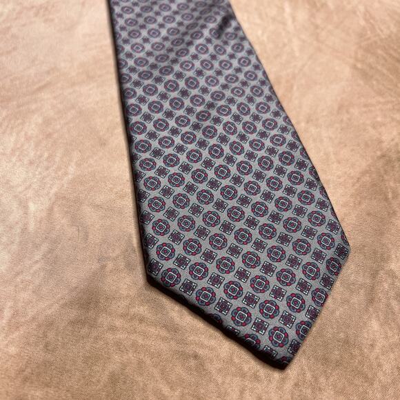 Yves Saint Laurent Neckwear Vintage 80s Silk Neck Tie Geometric Diamond Formal - Picture 4 of 6